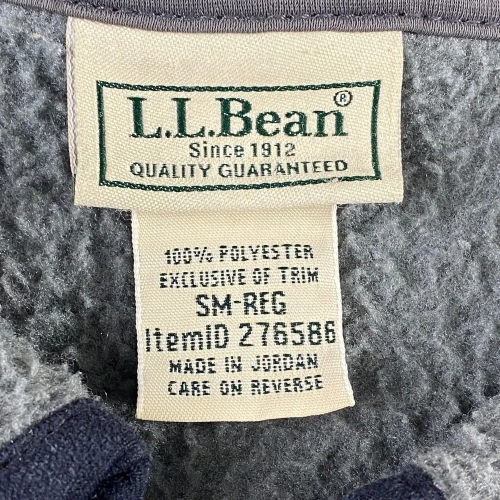 Vtg‎ LL Bean Jacket Womens SM Fleece Peter Pan Collar Pockets Button Front